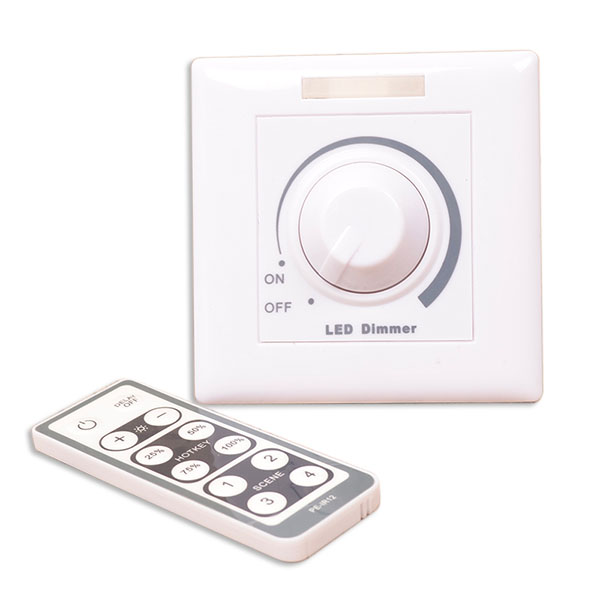 AC90-240V 150/300W LED Universal PWM Stepless Adjustable Brightness Light Switch Dimmer RF Wireless Remote Controller For Single color High Voltage led tape lights